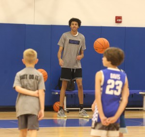 Braydon Hawthorne once attended the UK Father-Son Camp but this year he was back working the camp as a UK signee. (Photo by Vicky Graff)