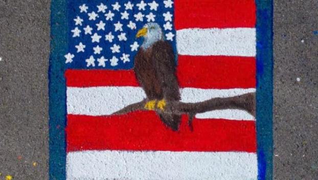 A patriotic square at the "Paint the Park" event in Danville over this past holiday weekend. (Photo submitted)