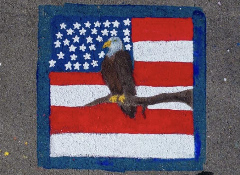 A patriotic square at the "Paint the Park" event in Danville over this past holiday weekend. (Photo submitted)