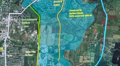 A map of the proposed connector routes. (Graphic submitted)