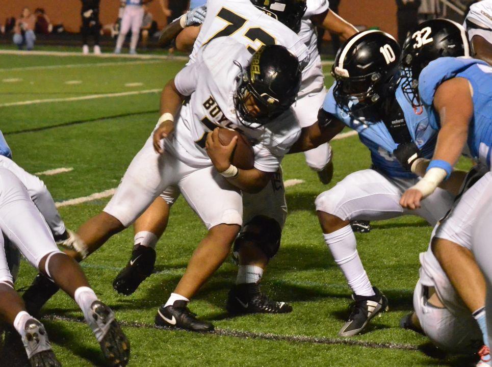 Darryl Yancey of Boyle County pushes his way toward the goal line during the fourth quarter Friday. Credit: Mike Marsee